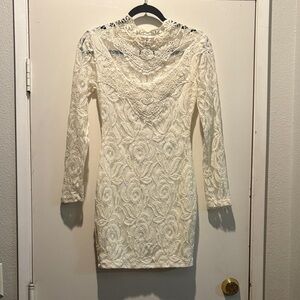 Marciano Ivory Lace Long-Sleeve Sheath Dress